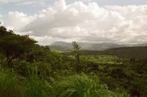 Image of the Guinean countryside at the beginning of the 
			rainy season between Conakry and Mamou