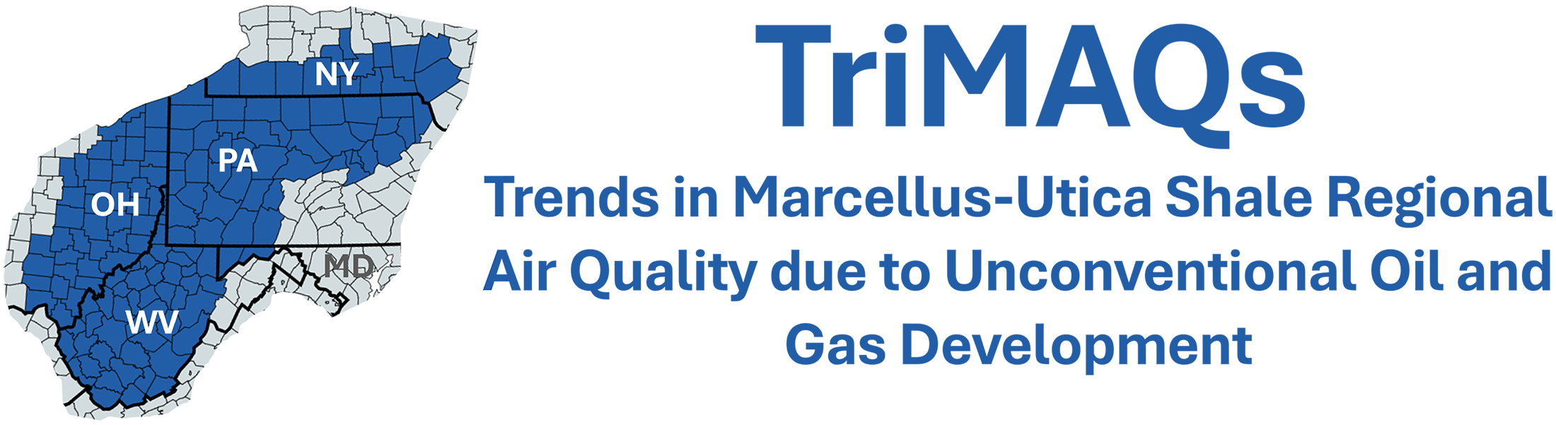 banner image: TriMAQs: 
		Trends in Marcellus-Utica Regional Air Quality due to Unconventional Oil and Gas Development